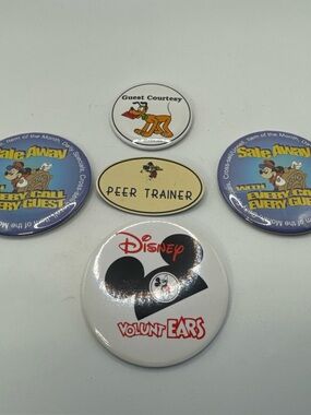 Vintage Disney Cast Member Exclusive Pins Button Badge Lot Peer Trainer Pluto